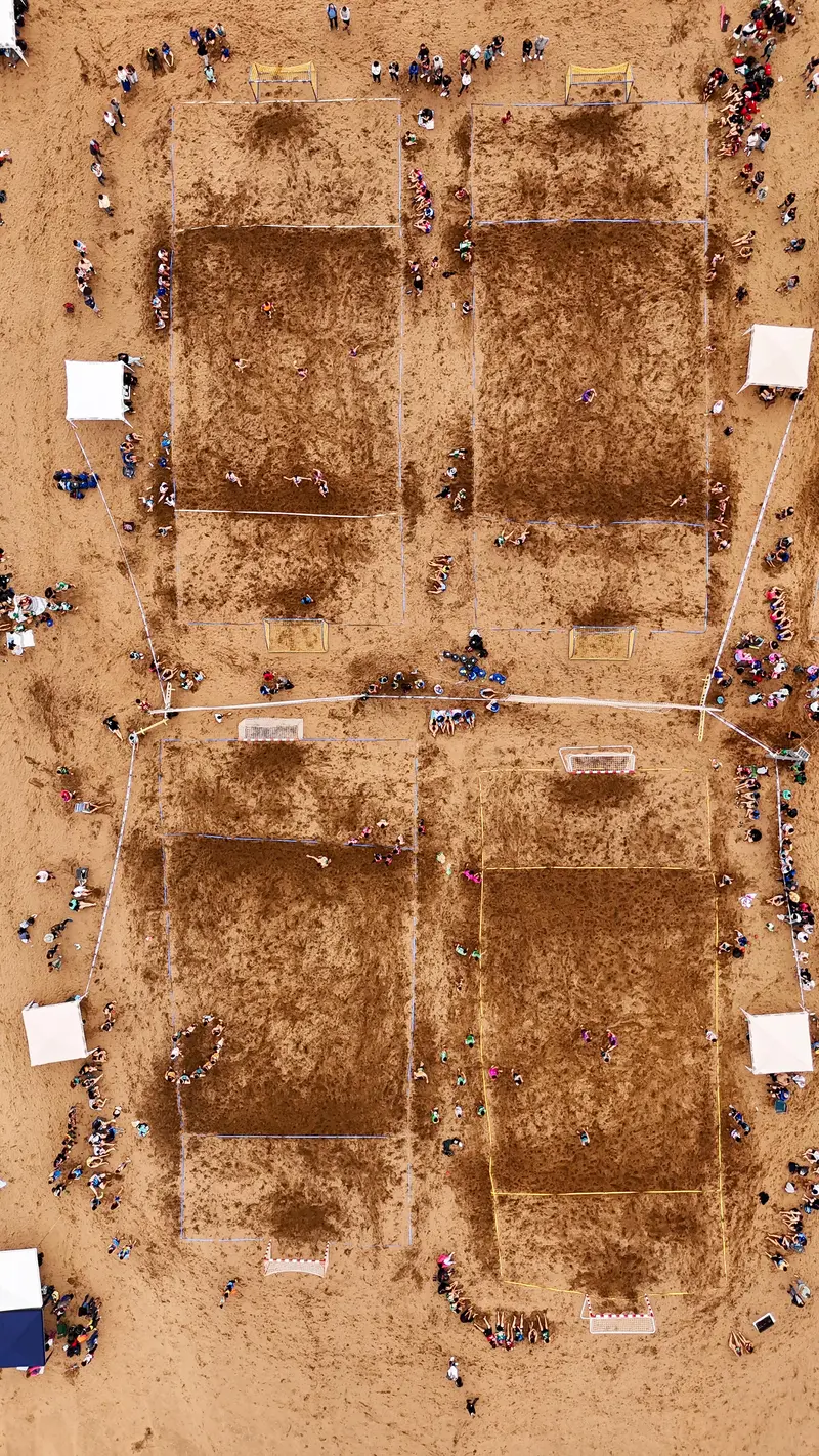Los campos del torneo en la arena de La Arena, vistos desde arriba